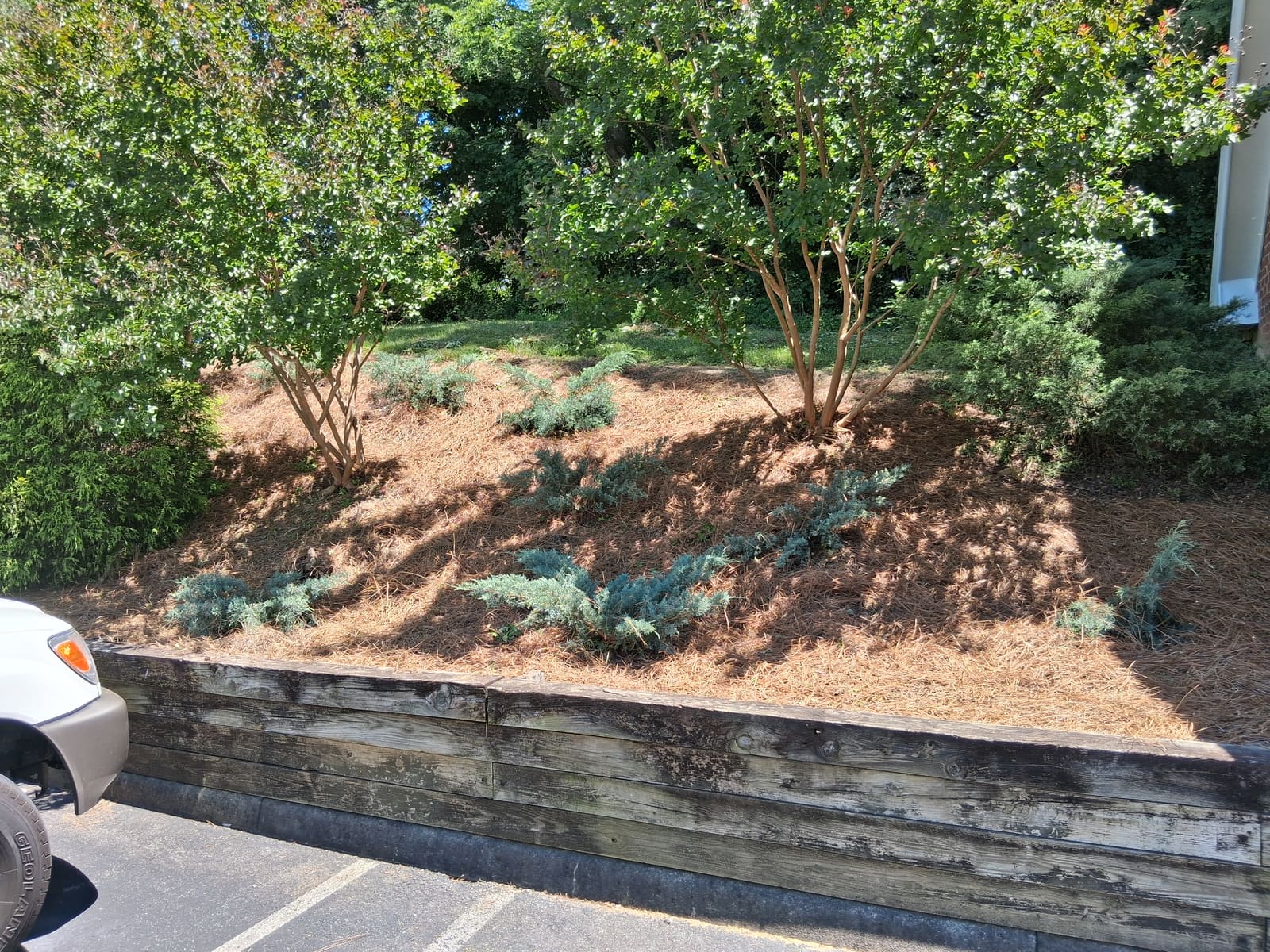 After — retaining wall bed after RLD service